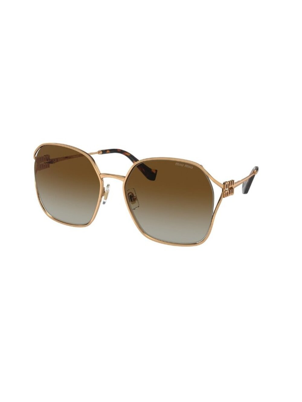 New Miu Miu Women's Sunglasses Multicolor Aviator Brown Lens Metal Frame MU 52WS